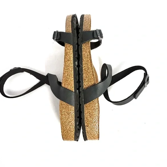 Birkenstock Black Sandals with Adjustable Straps and Cork Footbed - Picture 9 of 11